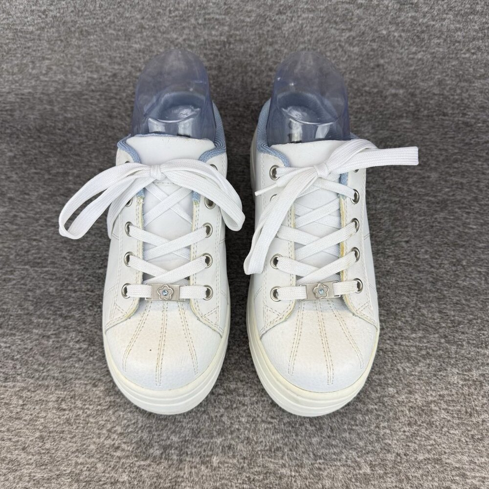 ✅Mule Platform Sneaker Womens Size 7 White Leather Lace Up Slip On Comfort Shoes - Picture 7 of 11